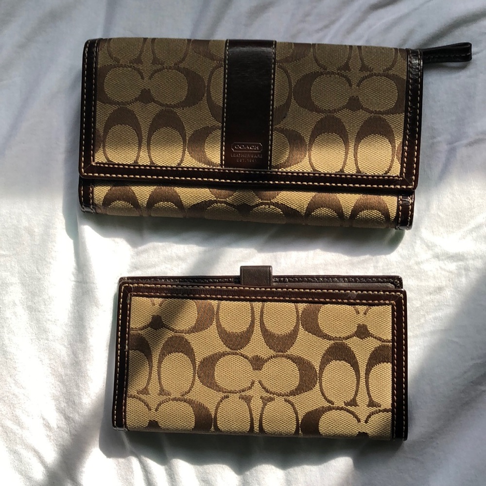Coach trifold wallet with check book